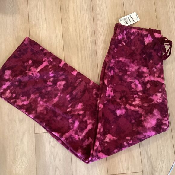 NWT Jenni Brand Pinks and Wines Straight Leg  Fleece Long PJ Pants Multi Size - Picture 3 of 13
